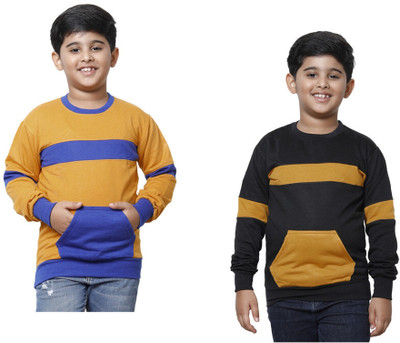 KAVYA Full Sleeve Color Block Boys Sweatshirt