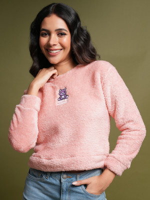 Tokyo Talkies Full Sleeve Embroidered Women Sweatshirt