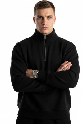 Crossbone Full Sleeve Solid Men Sweatshirt