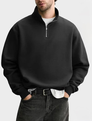 deslizar Full Sleeve Solid Men Sweatshirt