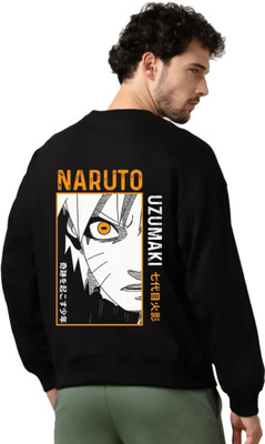 Joy nd Happinness Printed Round Neck Casual Men Black Sweater