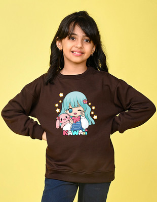 Nusyl Full Sleeve Printed Girls Sweatshirt