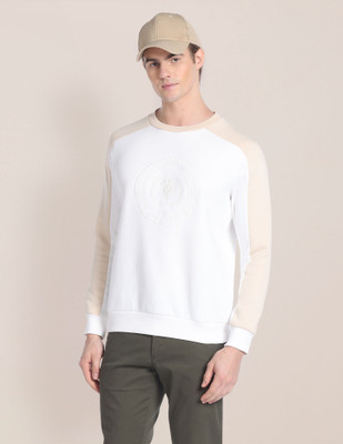 U.S. POLO ASSN. Full Sleeve Color Block Men Sweatshirt
