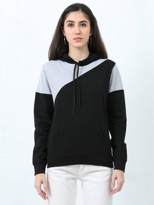 Fleximaa Full Sleeve Color Block Women Sweatshirt