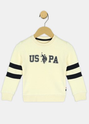 U.S. POLO ASSN. Full Sleeve Solid Baby Boys Sweatshirt