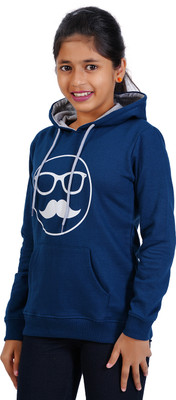 Blue Girls Full Sleeve Printed Girls Sweatshirt