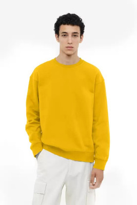 MOON IN Full Sleeve Solid Men Sweatshirt