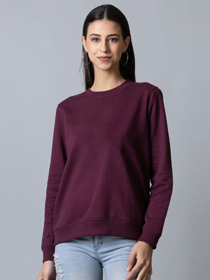 wildborn Full Sleeve Solid Women Sweatshirt