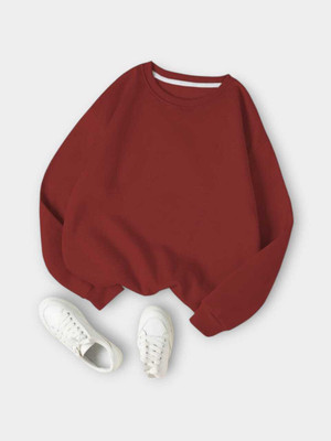 Faisalgarments Full Sleeve Solid Women Sweatshirt