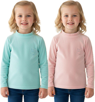 salvia Full Sleeve Solid Baby Girls Sweatshirt