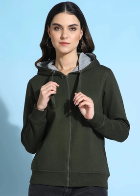 Alan Jones Full Sleeve Solid Women Sweatshirt
