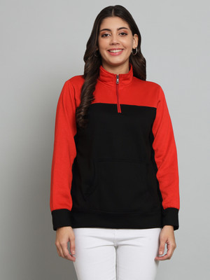FUNDAY FASHION Full Sleeve Color Block Women Sweatshirt
