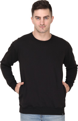 T-STORE Full Sleeve Solid Men Sweatshirt