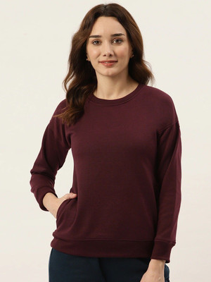 BRINNS Full Sleeve Solid Women Sweatshirt