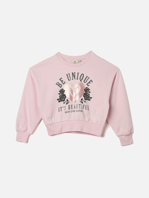 JUNIORS by Babyshop Full Sleeve Graphic Print Girls Sweatshirt