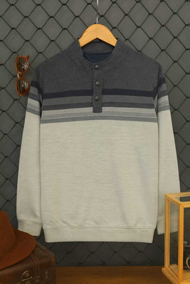 Austivo Full Sleeve Striped Men Sweatshirt