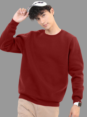 ALONEEAGLE Full Sleeve Solid Men Sweatshirt