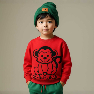 HouseOfCommon Full Sleeve Printed Baby Boys & Baby Girls Sweatshirt