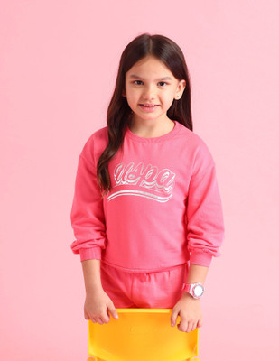 U.S. POLO ASSN. Full Sleeve Graphic Print Girls Sweatshirt