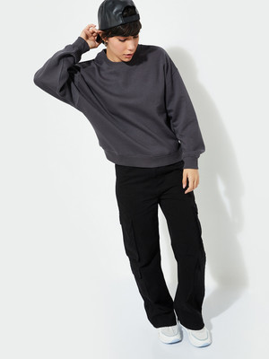 MAX Full Sleeve Solid Women Sweatshirt