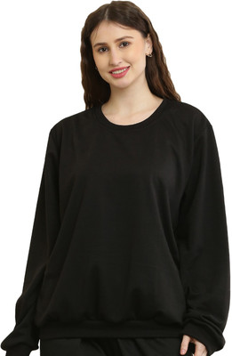 elegance redefined Full Sleeve Solid Women Sweatshirt