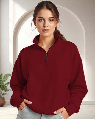 AOOSH Full Sleeve Solid Women Sweatshirt