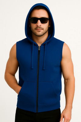 Aarna Overseas Sleeveless Self Design Men & Women Sweatshirt