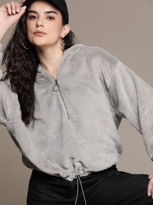 Roadster Full Sleeve Solid Women Sweatshirt