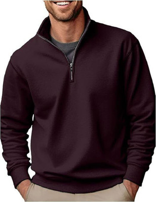 ADIXUS Full Sleeve Solid Men Sweatshirt