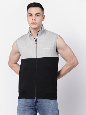 KALT Sleeveless Color Block Men Sweatshirt