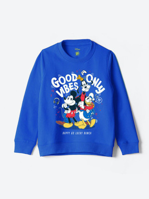 YK Disney Full Sleeve Graphic Print Boys Sweatshirt