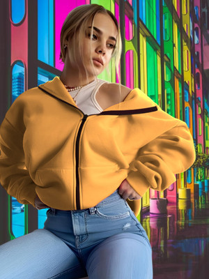 Kasendra Full Sleeve Solid Women Sweatshirt