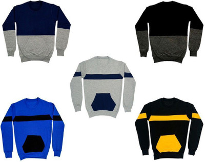 AE Trends Full Sleeve Color Block Boys Sweatshirt