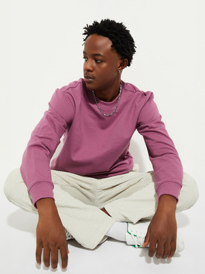 MAX Half Sleeve Printed, Solid Men Sweatshirt