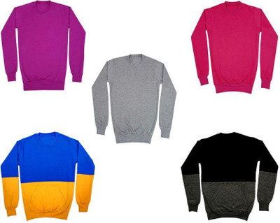 AE Trends Full Sleeve Solid, Color Block Boys Sweatshirt