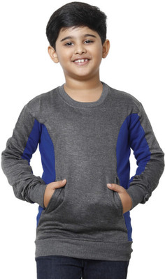Indistar Full Sleeve Color Block Boys Sweatshirt