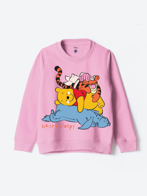 YK Disney Full Sleeve Graphic Print Girls Sweatshirt