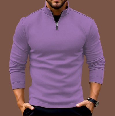 Parona Full Sleeve Solid Men Sweatshirt