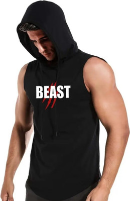 PFASHIONHUB Sleeveless Solid Men Sweatshirt