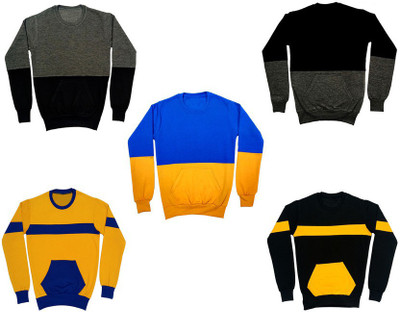 Indistar Full Sleeve Color Block Boys Sweatshirt