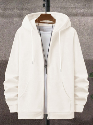 Jump Cuts Full Sleeve Solid Men Sweatshirt