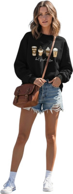 Stylezone Printed Round Neck Casual Women Dark Blue Sweater