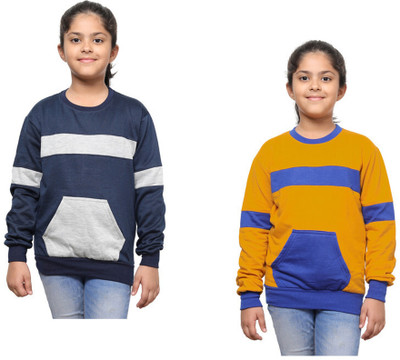 KAVYA Full Sleeve Color Block Girls Sweatshirt