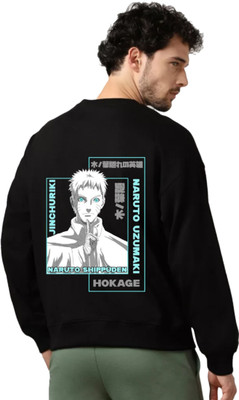 Joy nd Happinness Printed Round Neck Casual Men Black Sweater