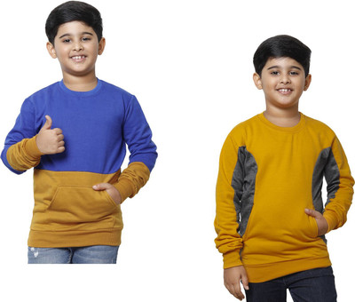 MT FASHION Full Sleeve Solid Boys Sweatshirt