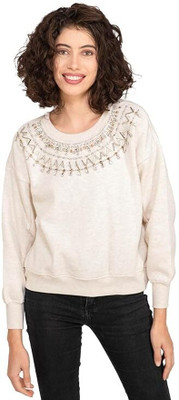 SELFYS 3/4th Sleeve Solid Women Sweatshirt