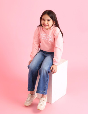 U.S. POLO ASSN. Full Sleeve Graphic Print Baby Girls Sweatshirt
