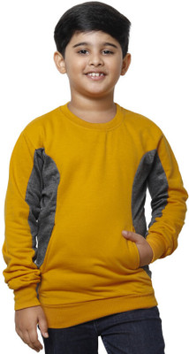 IndiWeaves Full Sleeve Color Block Boys Sweatshirt