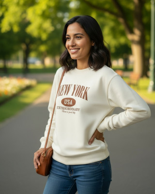 flyind Full Sleeve Printed Women Sweatshirt