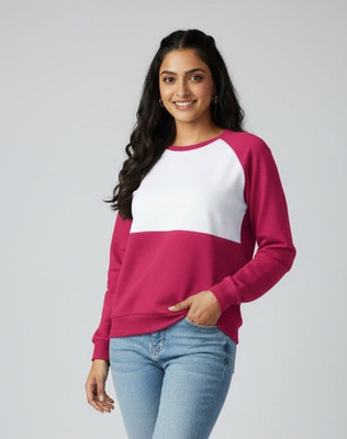 beauty maker Full Sleeve Color Block Women Sweatshirt